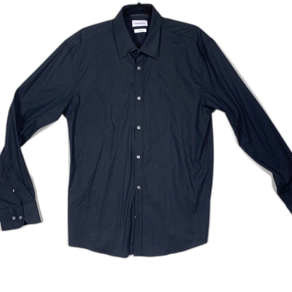 Lindbergh White Mens Large Black Shirt Slim Fit Button Up Long Sleeve Nordstrom